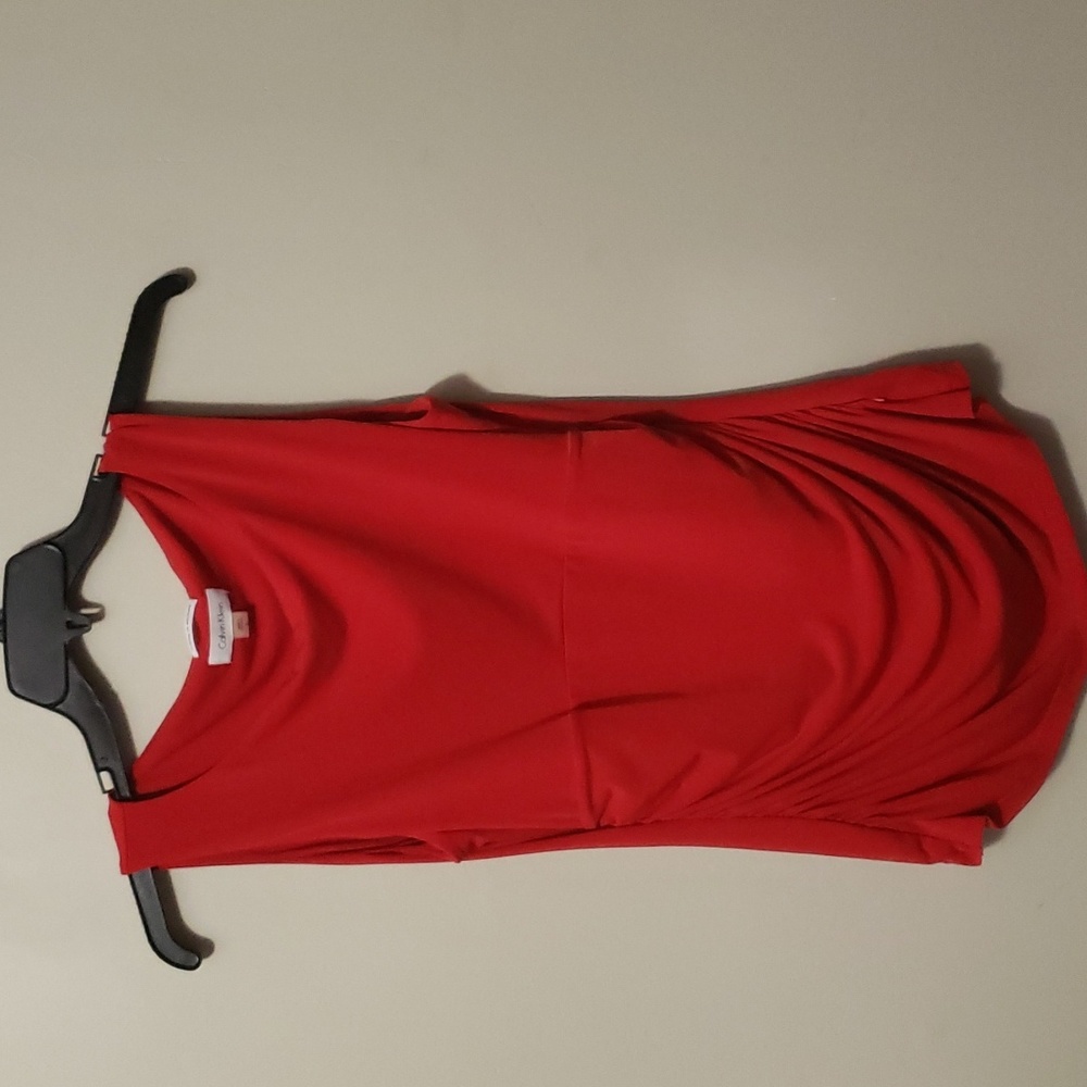 CK Red Sleeveless Blouse